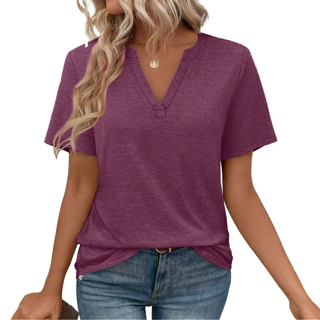 Dame Kortærmet V-Hals T-shirt Stilla