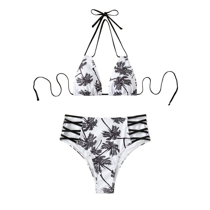 Dame Højtaljet Bikini med trendy snørredetaljer Skovae