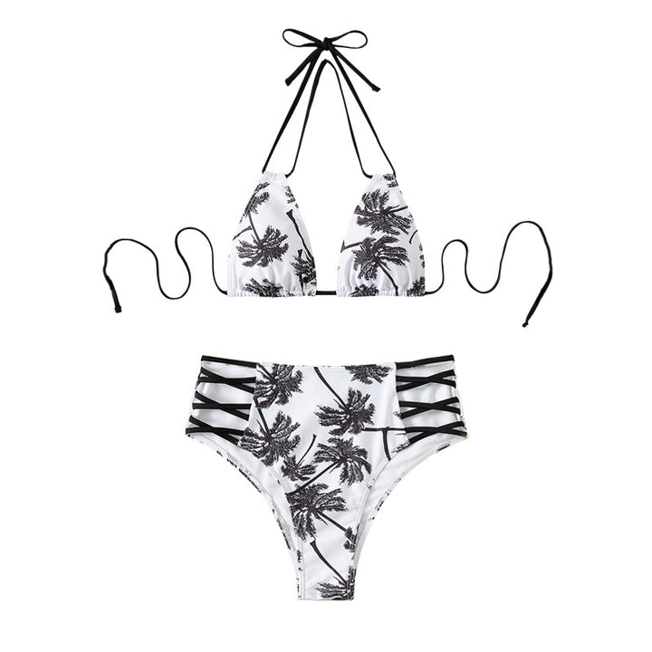 Dame Højtaljet Bikini med trendy snørredetaljer Skovae
