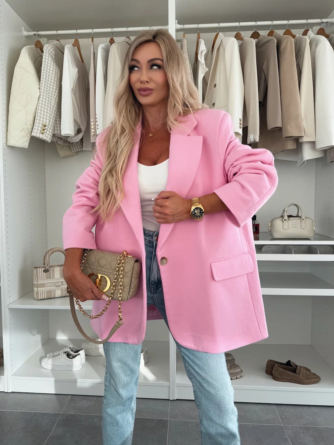 Dame afslappet oversized blazer Stilla