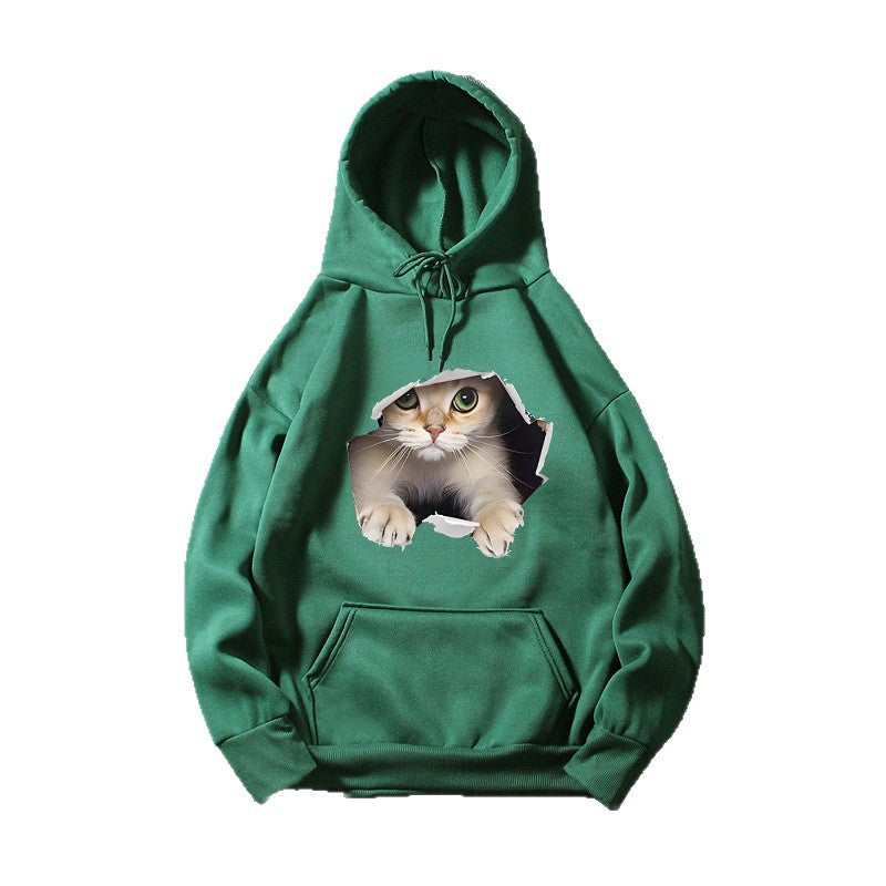 Kvinders hoodie med kreativ kat design Skovae 1772612757