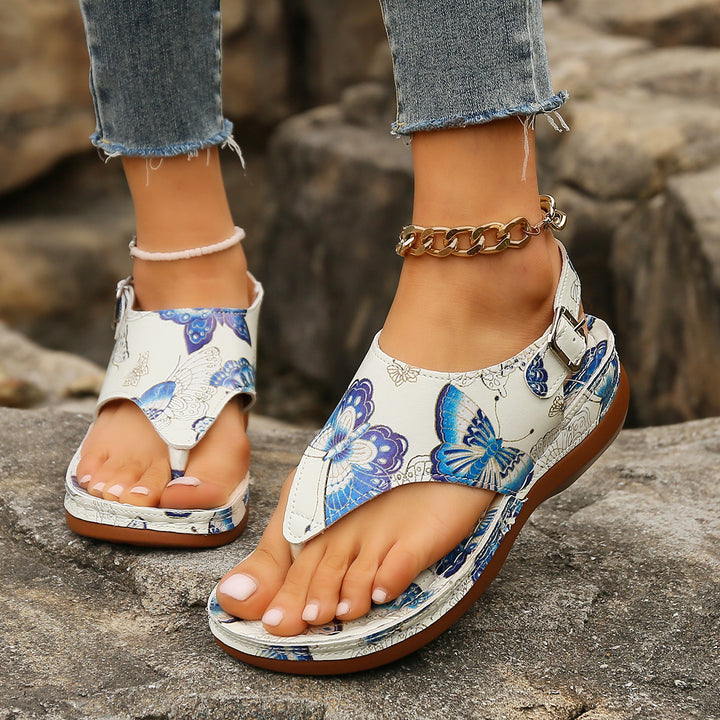 Dame flip-flops med blomstermotiv og skridsikker sål Stilla