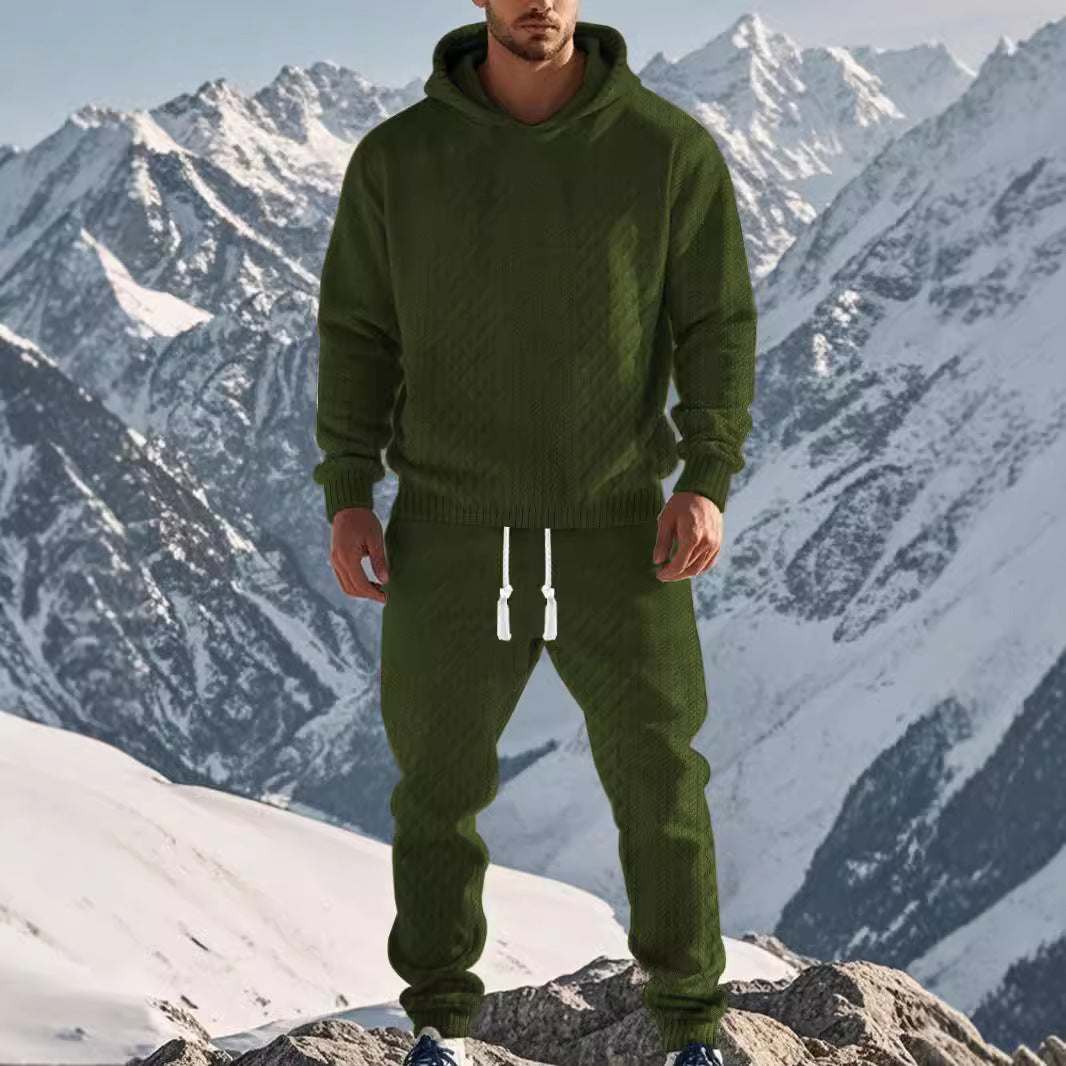 Herrer Sporty Hooded Sweatset med struktureret design og praktiske lommer Stilla