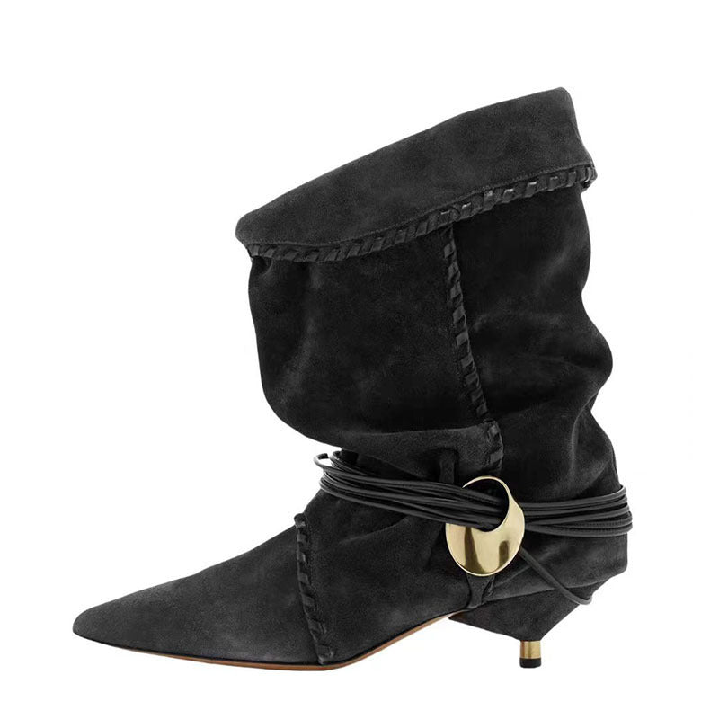 Dame Slouchy Anklet støvler med dekorativt spænde-detalje Stilla