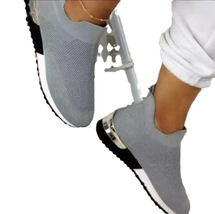 Dame Åndbare Slip-On Sneakers med fleksibel Strikoverdel Stilla