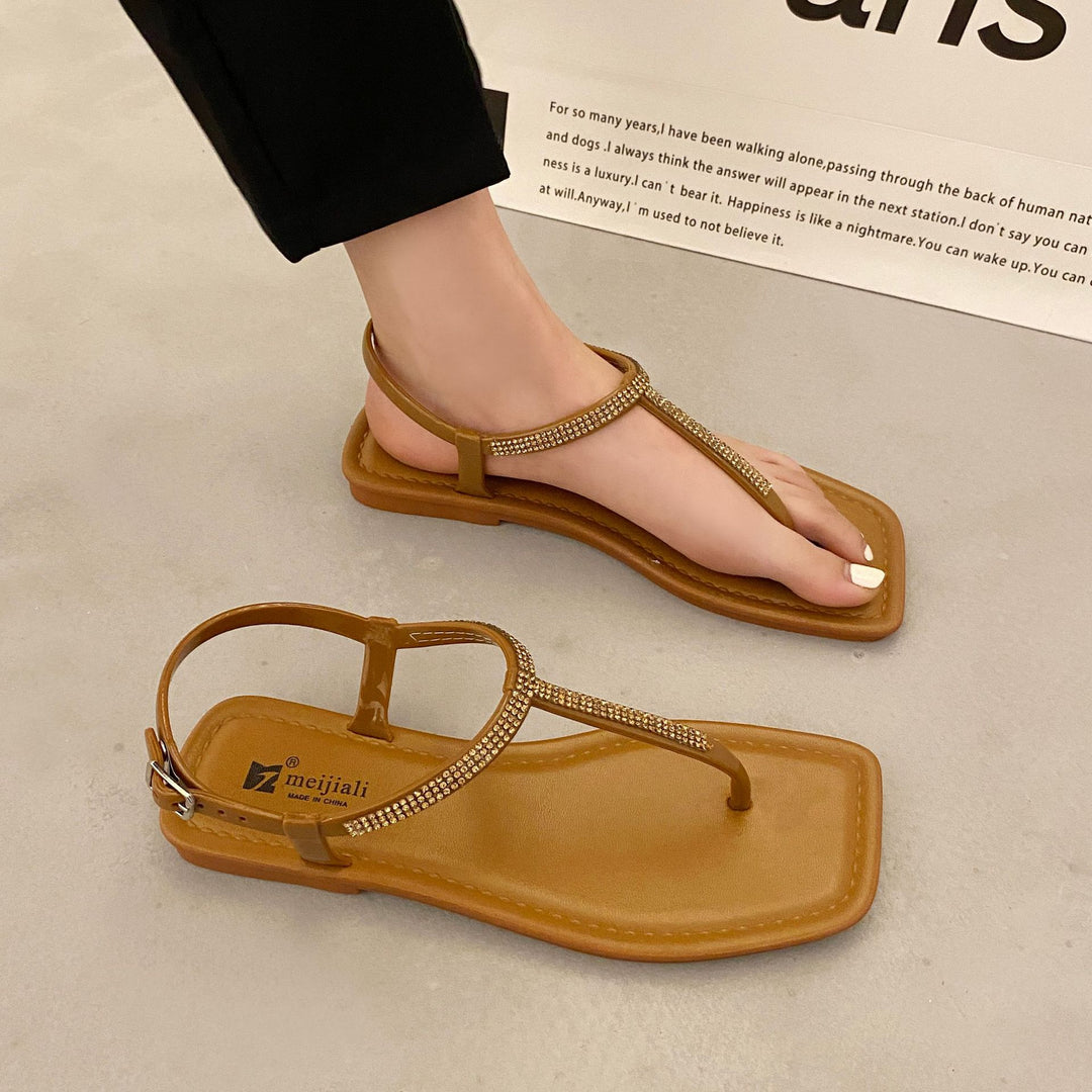 Dame elegante sandaler med strass-besatte remme Stilla