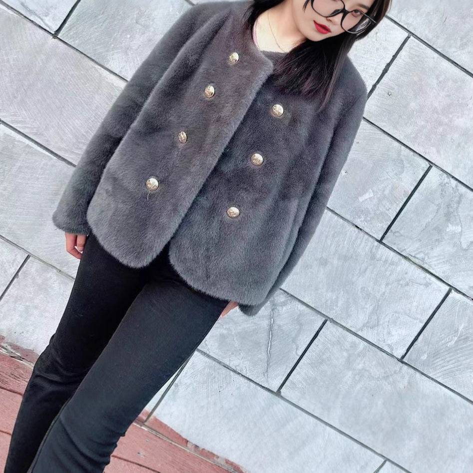 Dame mode blød jakke med elegante knapper Stilla