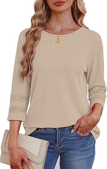 Damer casual langærmet top med lace detaljer Stilla