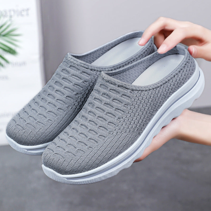 Dame Åndbare Slip-On Fritidssko med elastisk Strikkonstruktion Stilla