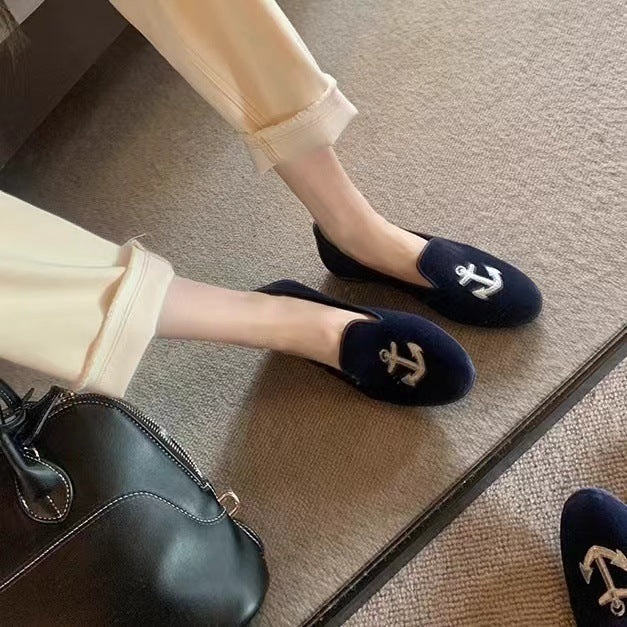 Femme Broderet Fløjl Slippers Stilla