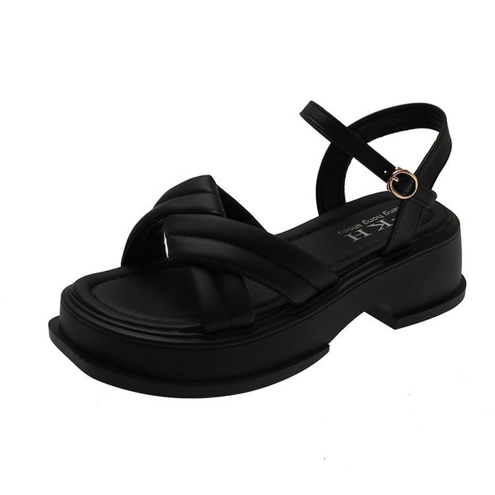 Damer platform-sandaler med brede remme og elastisk ankelrem Stilla