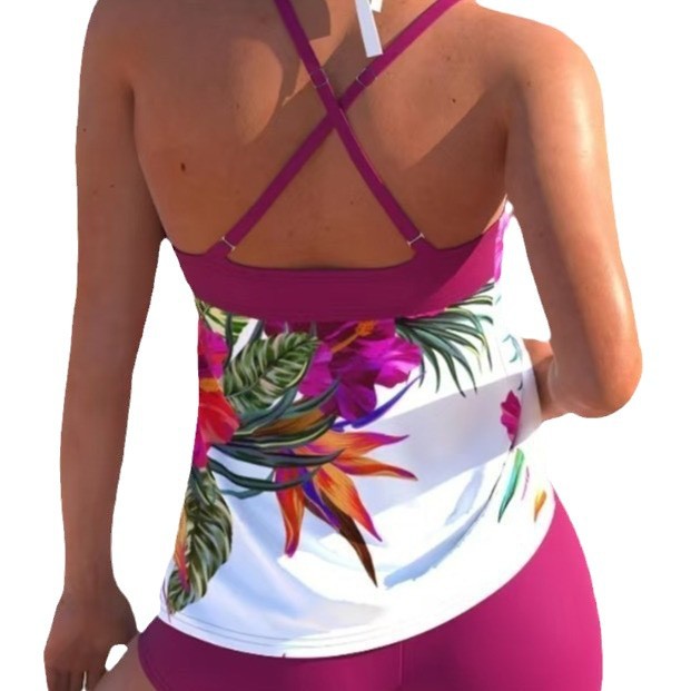 Dame Tankini-sæt med sporty top og komfortable shorts Stilla