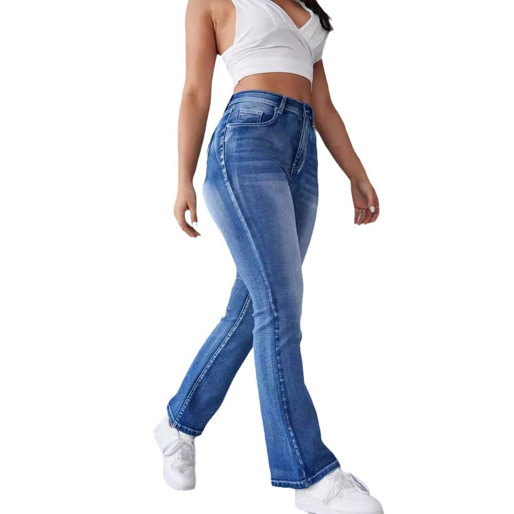 Dame Bootcut-jeans med høj talje og strækandel Stilla
