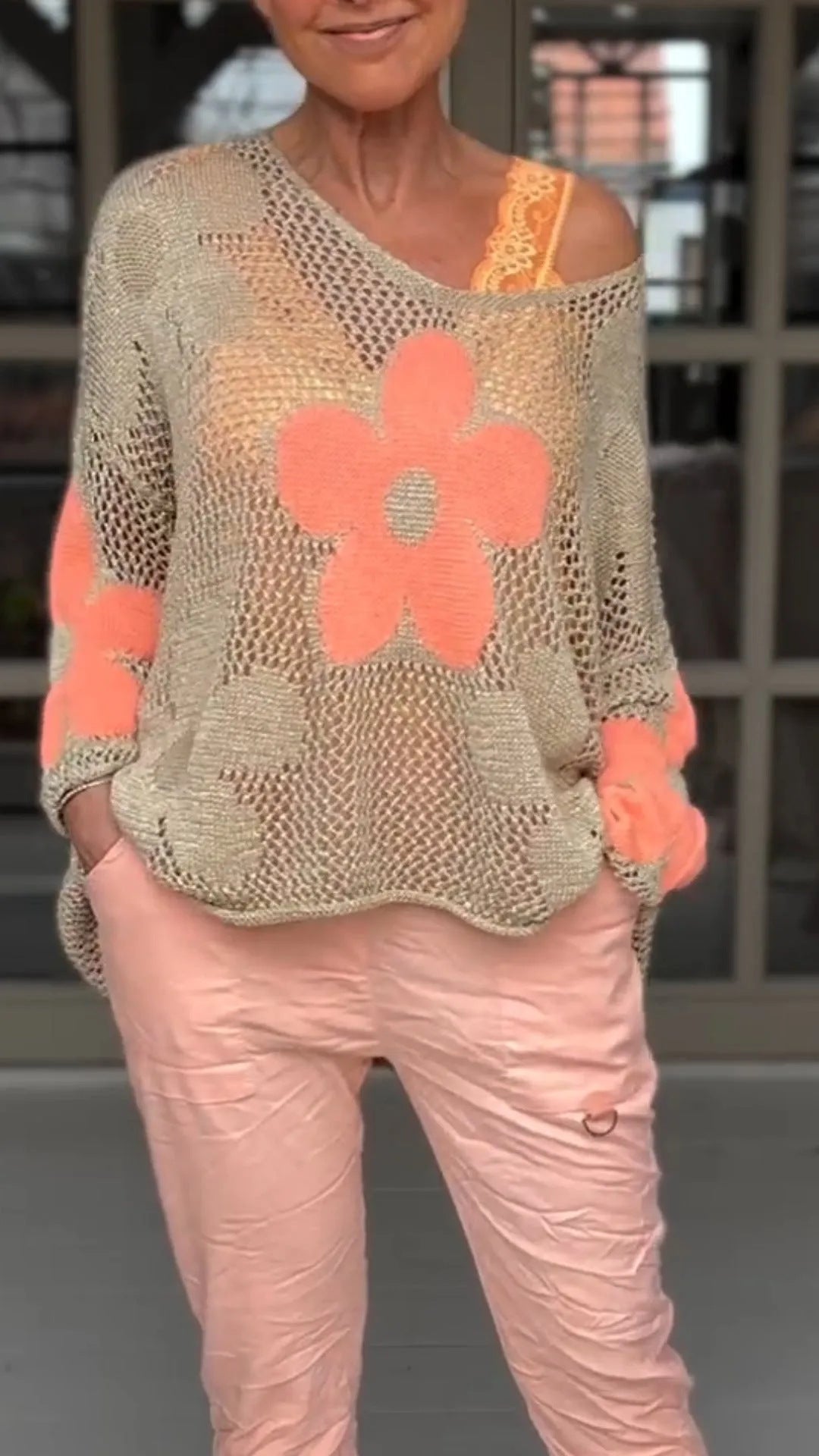 Femme Floral Hækletrøje Stilla