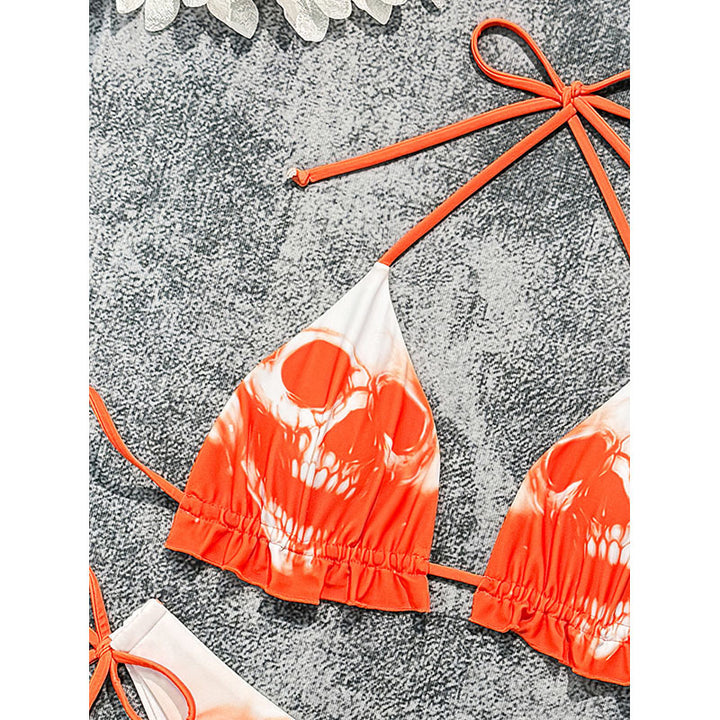 Dame bikini sæt med stort kraniet design Skovae