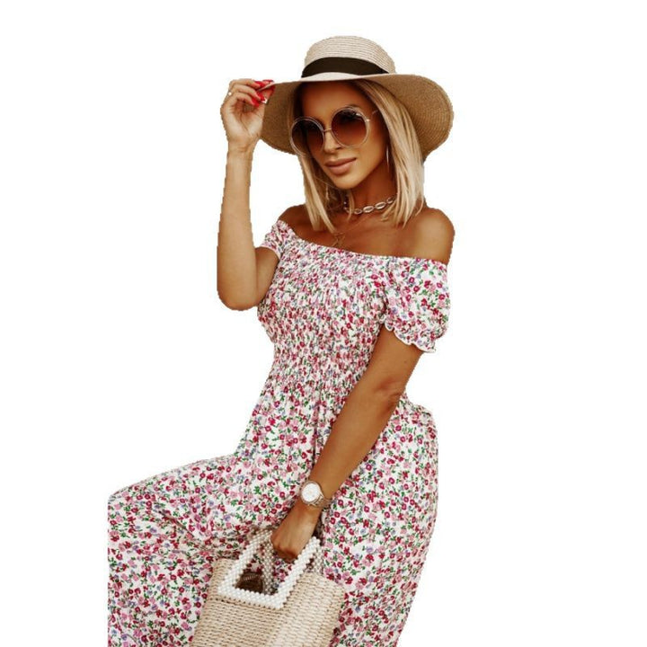 Dame Blomster Off-Shoulder Maxikjole Stilla