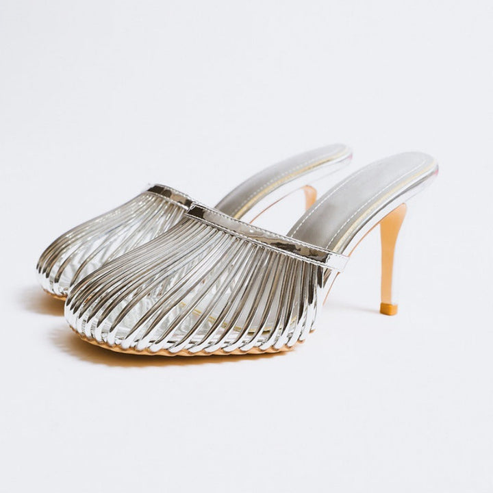 Femme Elegante Open-Toe Slingback Mules Stilla