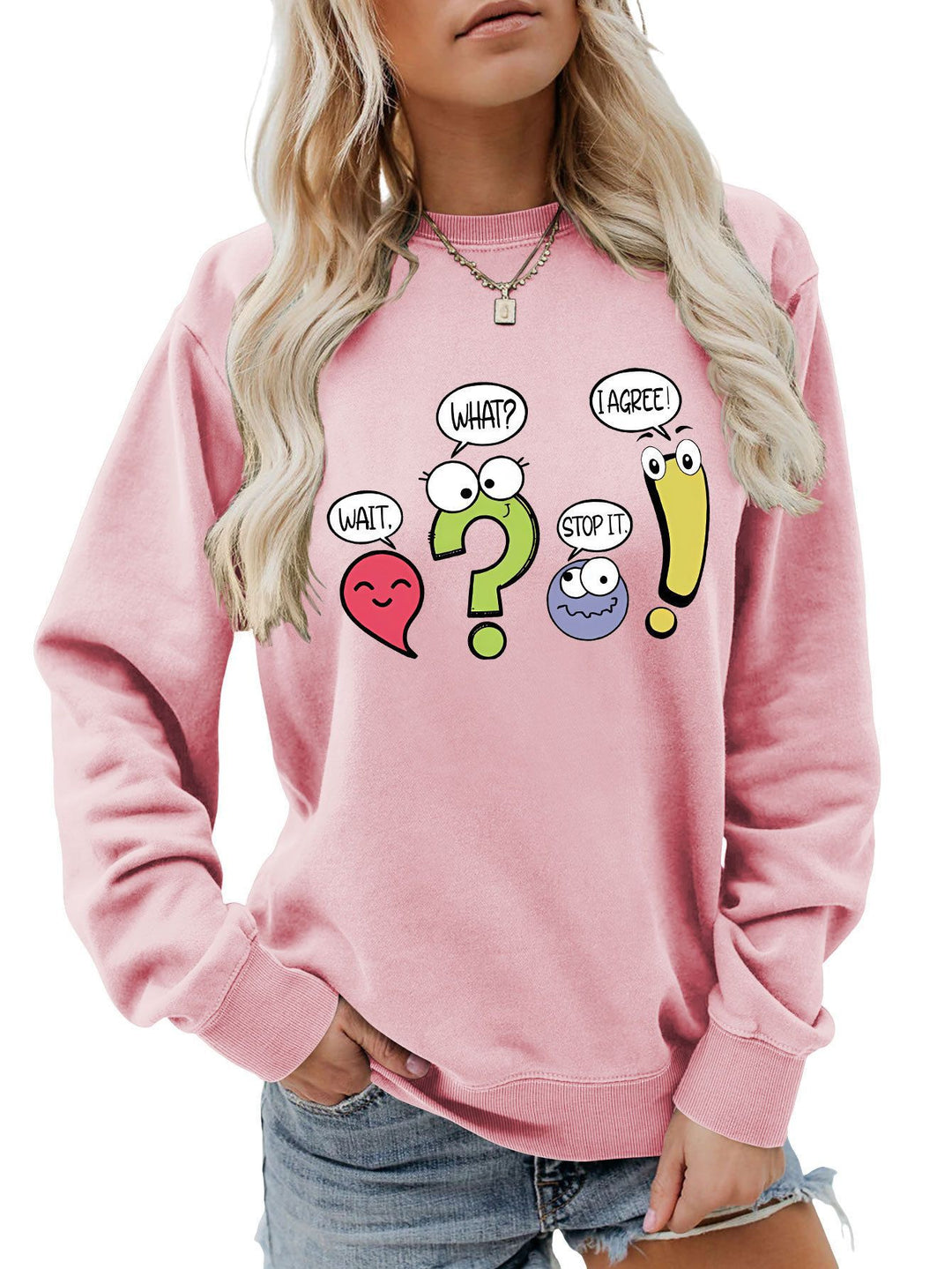 Kvinders afslappede sweater med humoristisk print Stilla
