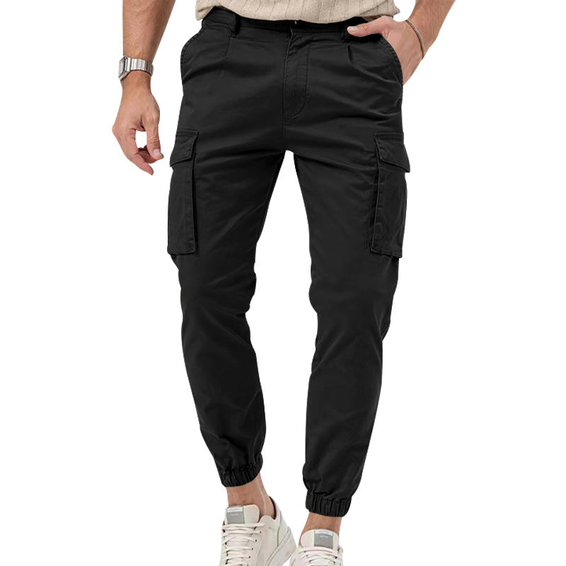 Herrer Cargo-joggingbukser med praktiske sidelommer og elastisk kant Stilla