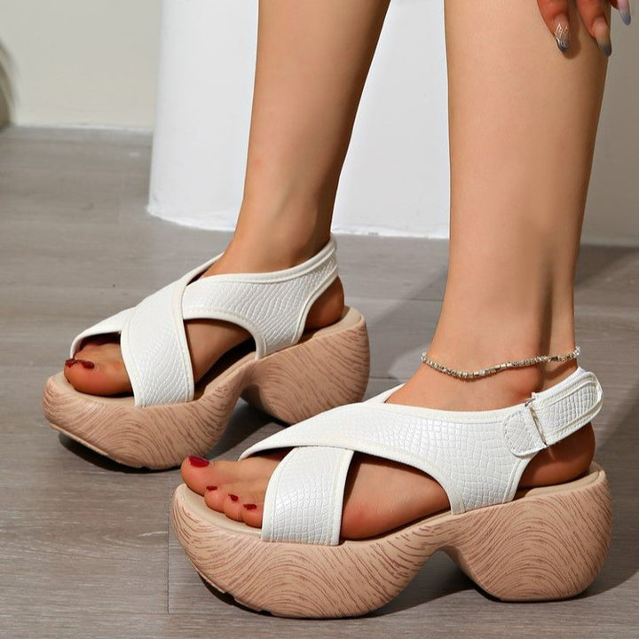 Dame mode kile sandaler med struktureret overmateriale og justerbar rem Stilla