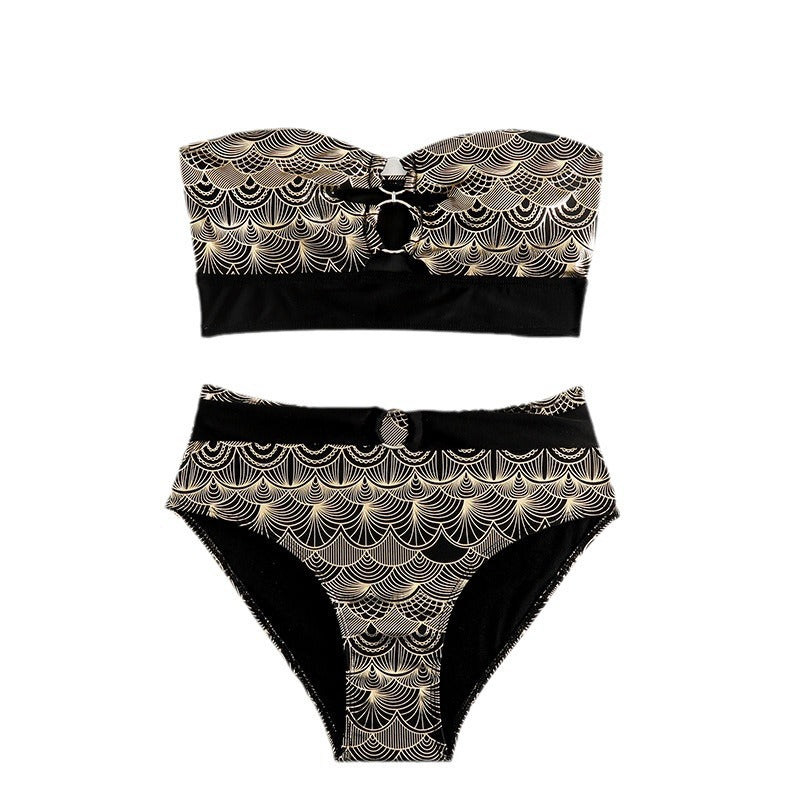 Dame Højskåret Trykt Bikini Sæt Stilla