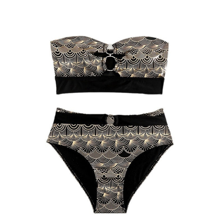 Dame Højskåret Trykt Bikini Sæt Stilla