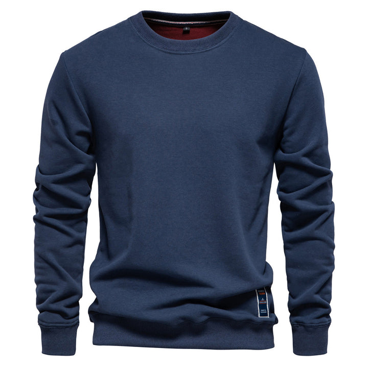 Herre Rundhalset Sweatshirt med blødt inderfor og moderne detaljer Stilla