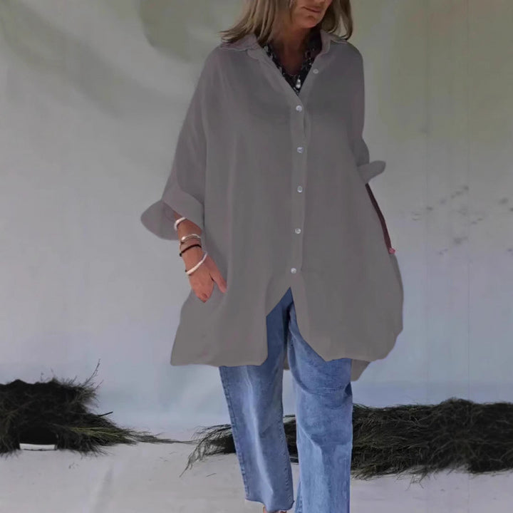 Dame oversized skjorte med knaplukning Stilla