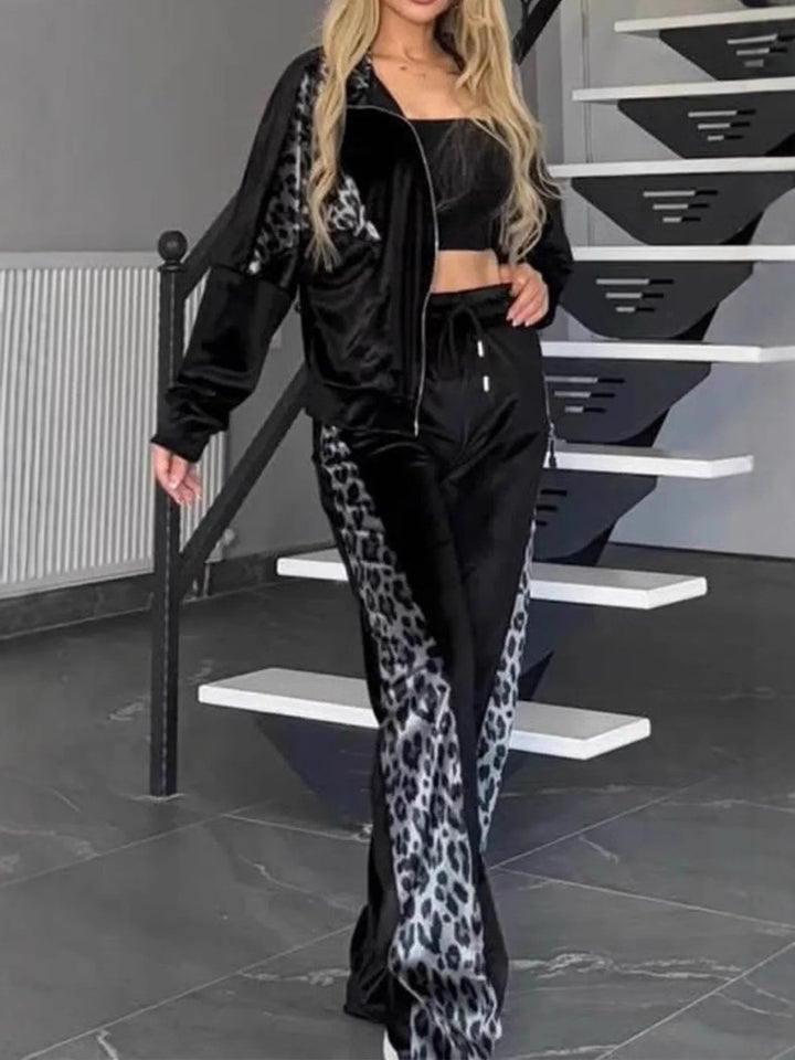Dame Sporty Fritidsdragt-Set med dyremønster Stilla