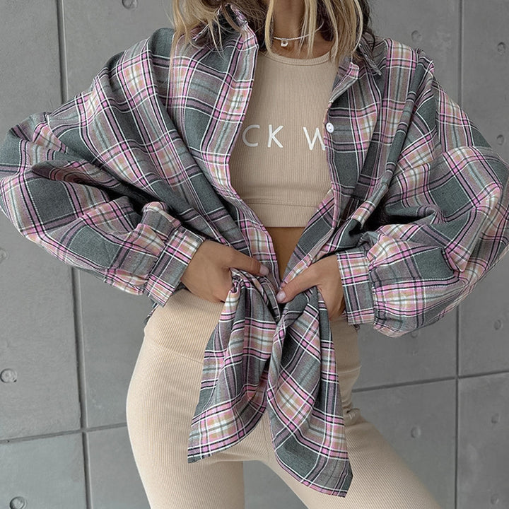 Femme Fritids Ternet Button-Up Skjorte Stilla