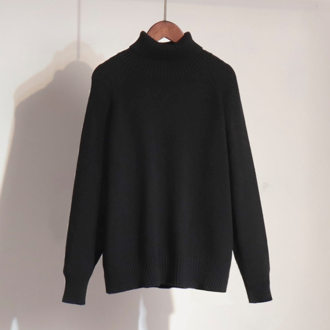Kvinders strikket sweater med høj krave og afslappet pasform Stilla