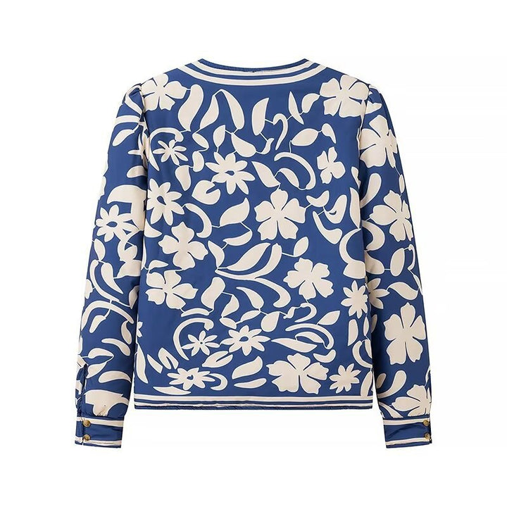 Dame blousonjakke med floralt mønster og elegante accenter Stilla