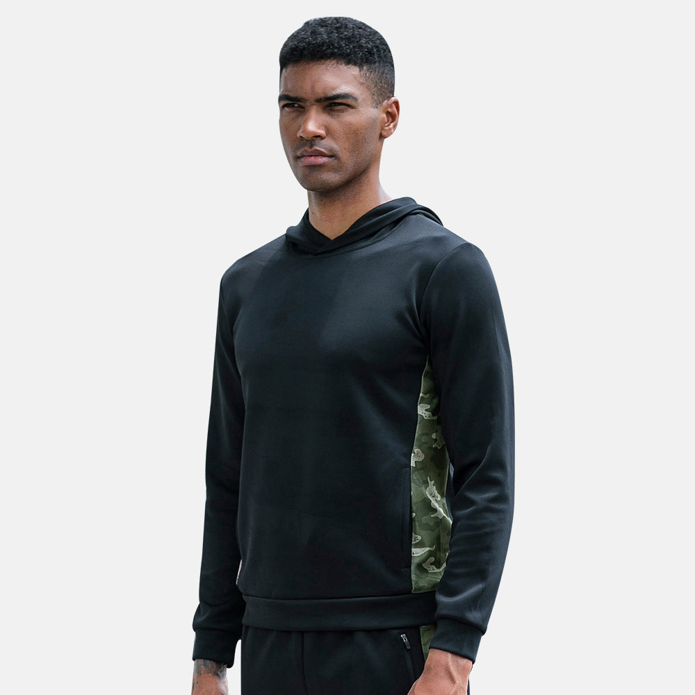 Herrer Sport hoodie med innovativ camouflage sideindsats og åndbare egenskaber Stilla