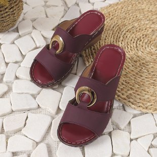 Dame modige Wedge-Pantoletten med elegant rem-design Stilla