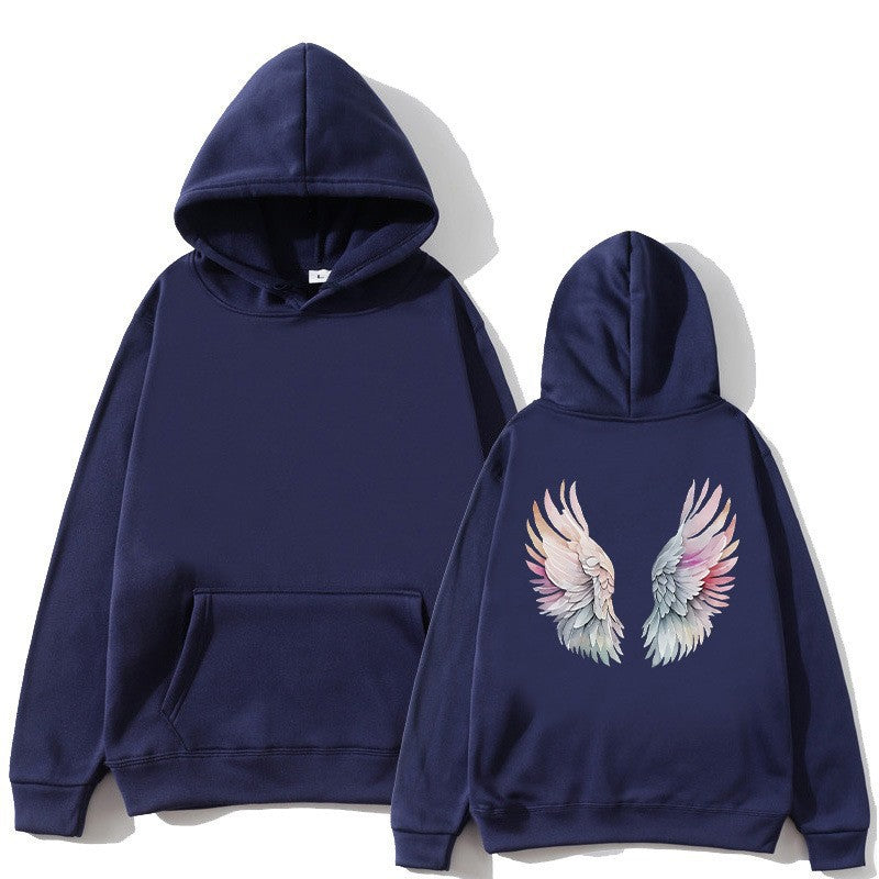 Kvinders hoodie med stilfuldt englevinge-design Skovae
