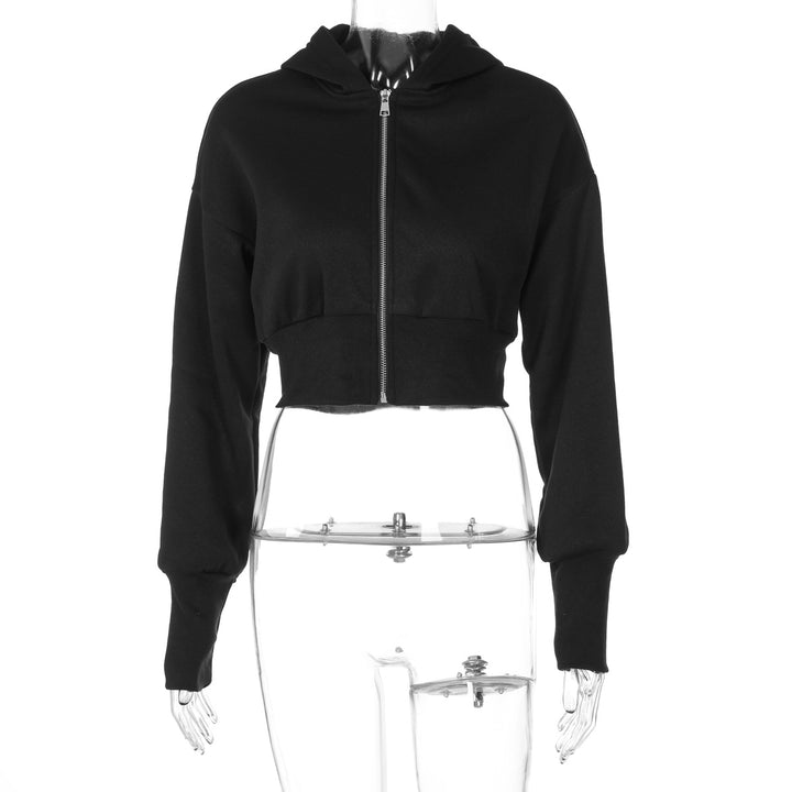 Dame Crop Hoodie med moderne lynlås og afslappet snit Stilla