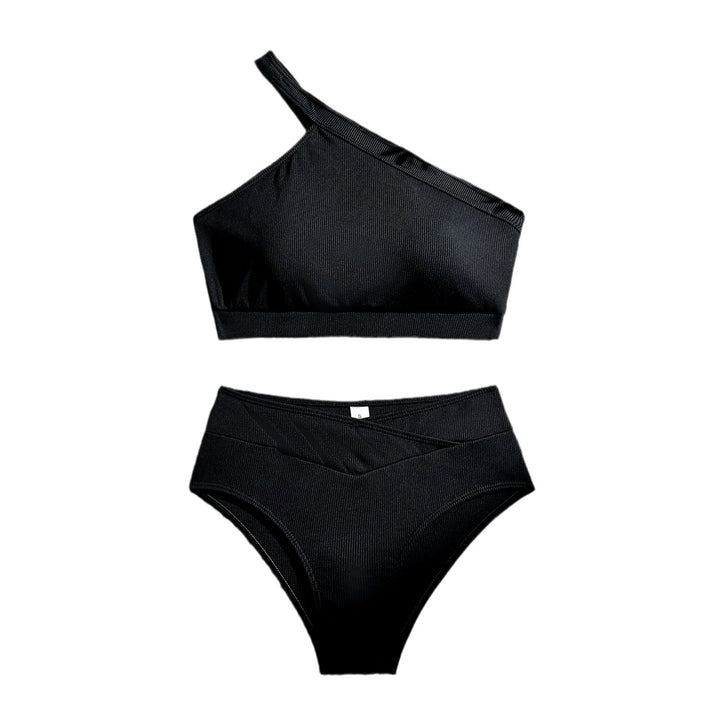 Dame bikini-sæt med asymmetrisk top og høj talje Stilla