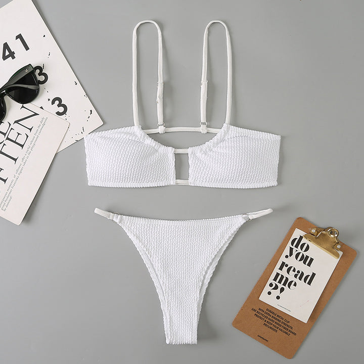 Dame bikini top og underdel med raffineret netdesign og justerbare stropper Stilla