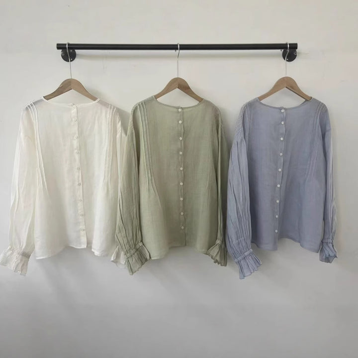 Femme Broderet Langærmet Bluse Stilla