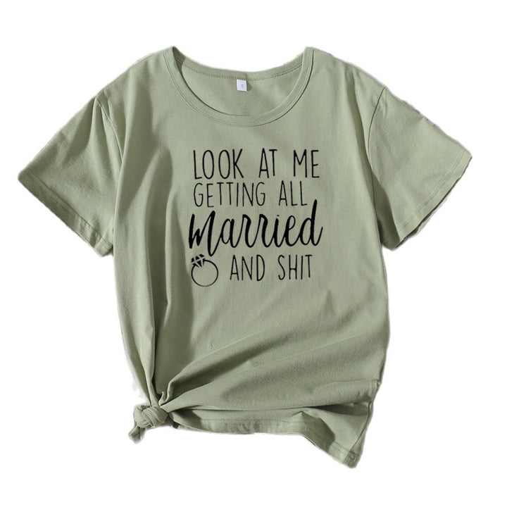 Dame Casual Bryllup Humor T-shirt Stilla