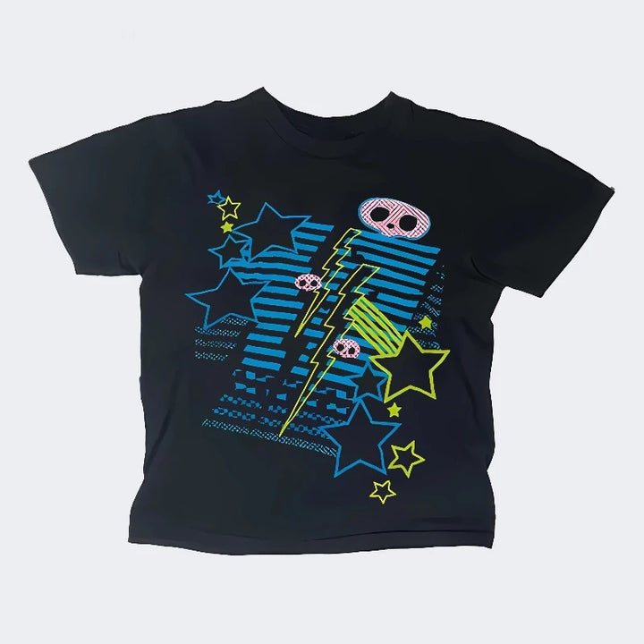 Dame T-shirt med livlige grafikker og unikt design Skovae