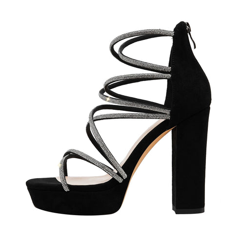 Femme High Platform Sandaler med dekorative metalliske accenter Stilla