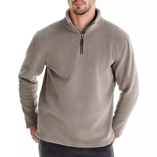 Herrer fleece sweatshirt med høj krave og praktisk lynlås Stilla