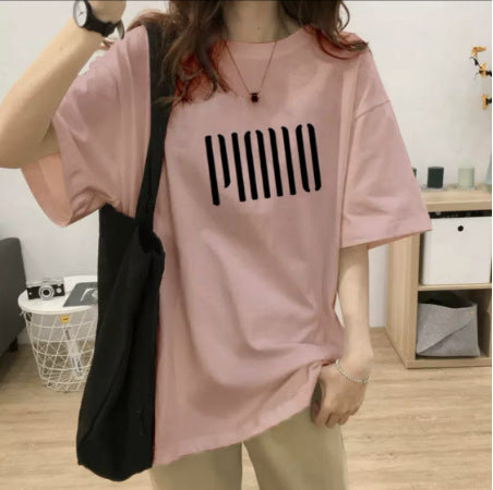 Dame T-shirt i afslappet oversized stil med moderne grafiktryk Stilla