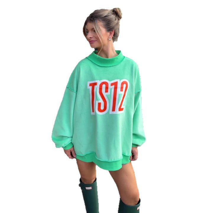 Kvinders oversized sweatshirt med kreativ grafisk print Stilla