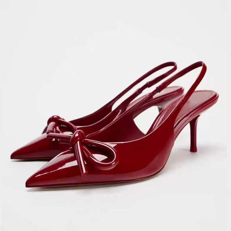 Dame Slingback High-Heels med elegant sløjfe dekoration Stilla