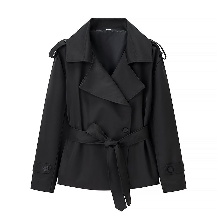 Dame elegant trenchcoat-jakke med taljerbar bælte Stilla