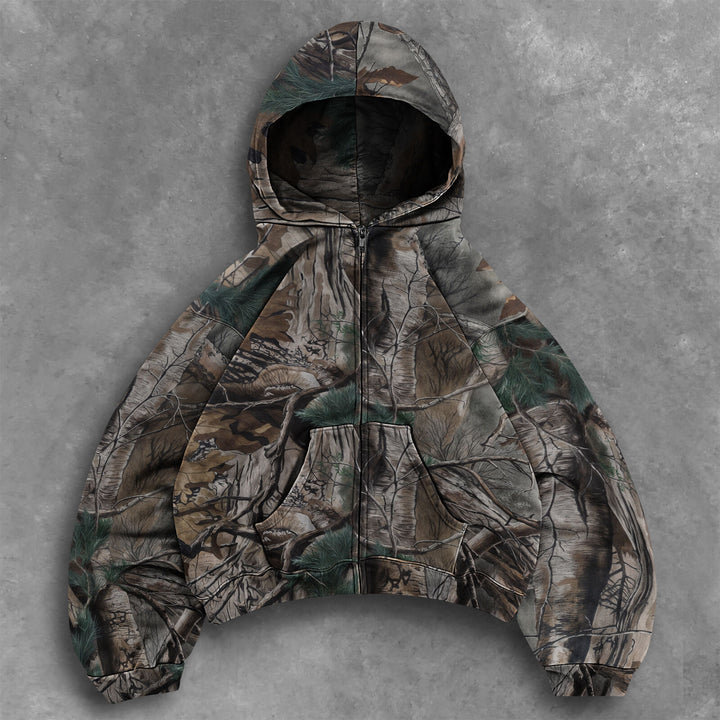 Herrer Urban Camouflage Zip-Up Hoodie Stilla