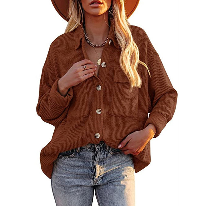 Dame Oversized Skjorte med struktureret Design og Knapdetaljer Stilla