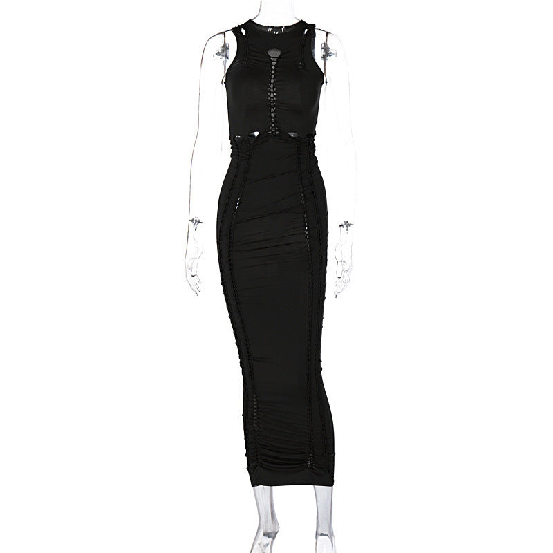 Dame Figurtilpasset Maxikjole med innovative Cut-Out-elementer Stilla